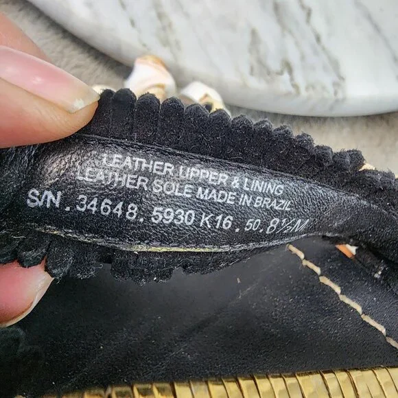 Tory Burch Shoes Womens Size 8 .5 Sinclair Black Leather Sandals *GUC* - Picture 11 of 12